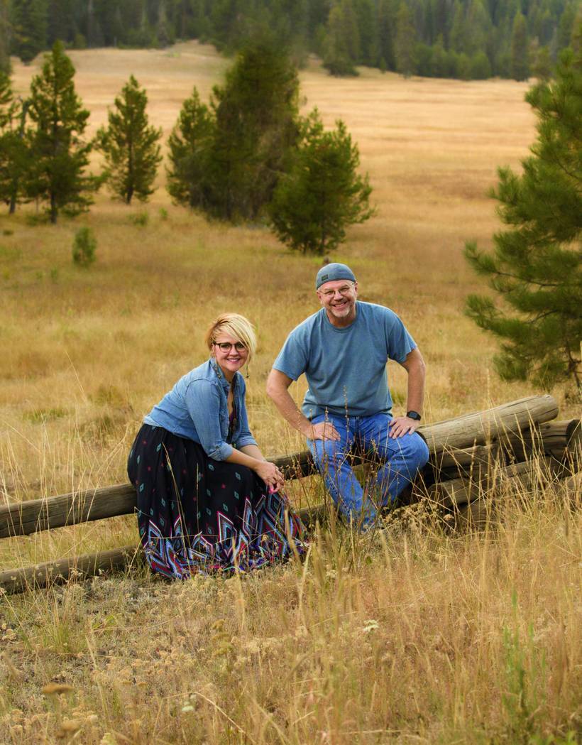 Kelly Zimmerman and Phil White outdoors in an Idaho field